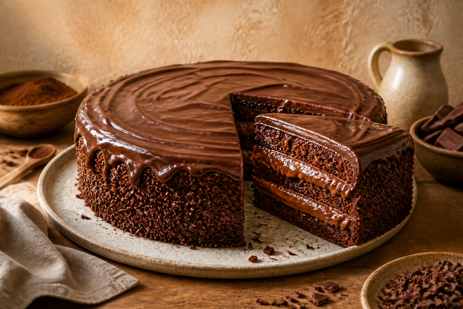 Bolo de chocolate recheado com brigadeiro